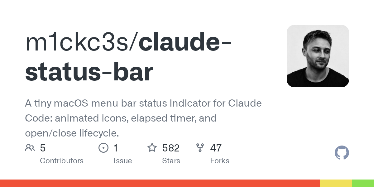Preview of m1ckc3s/claude-status-bar