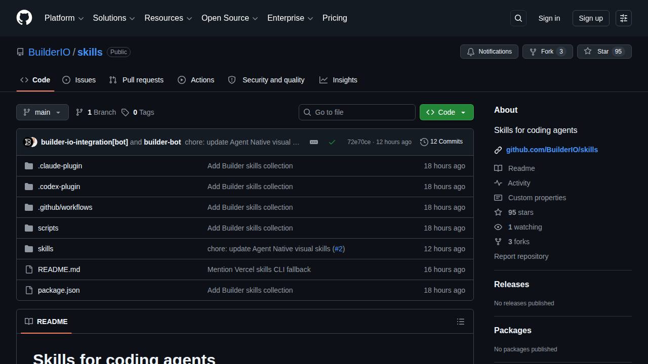 Preview of BuilderIO/skills