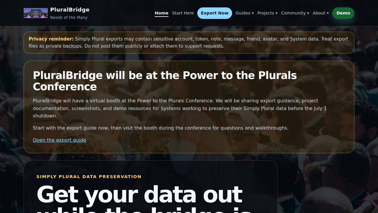 Preview of needsofmany/PluralBridge