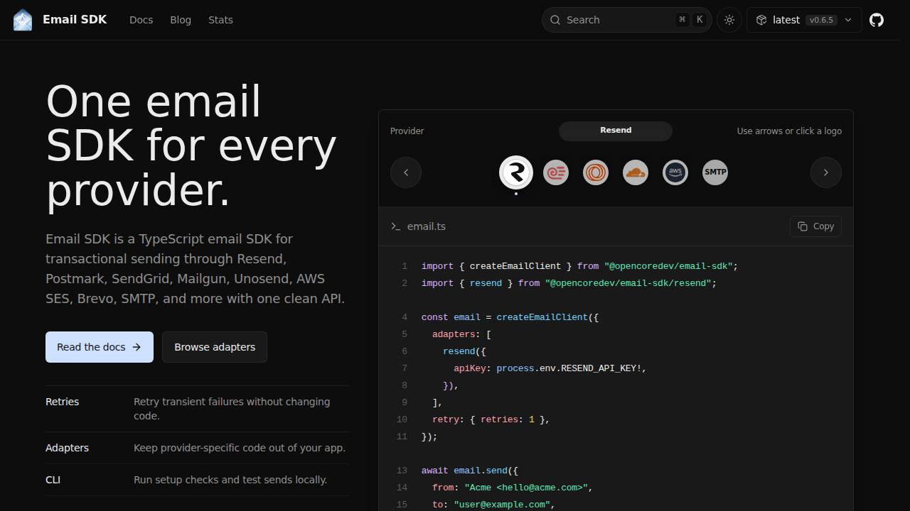 Preview of opencoredev/email-sdk