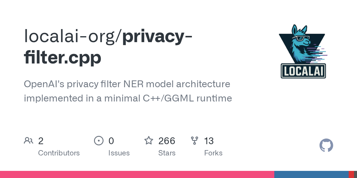 Preview of localai-org/privacy-filter.cpp