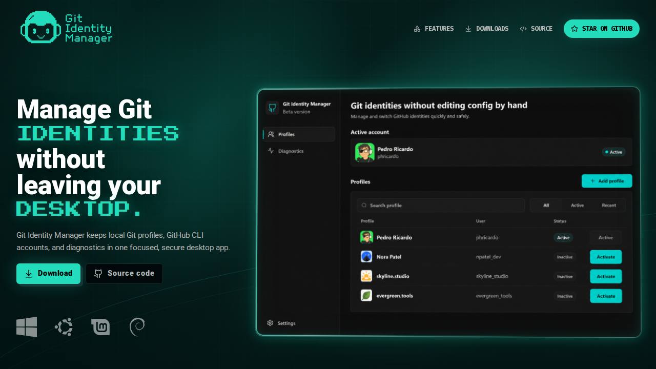 Preview of phricardo/Git-Identity-Manager