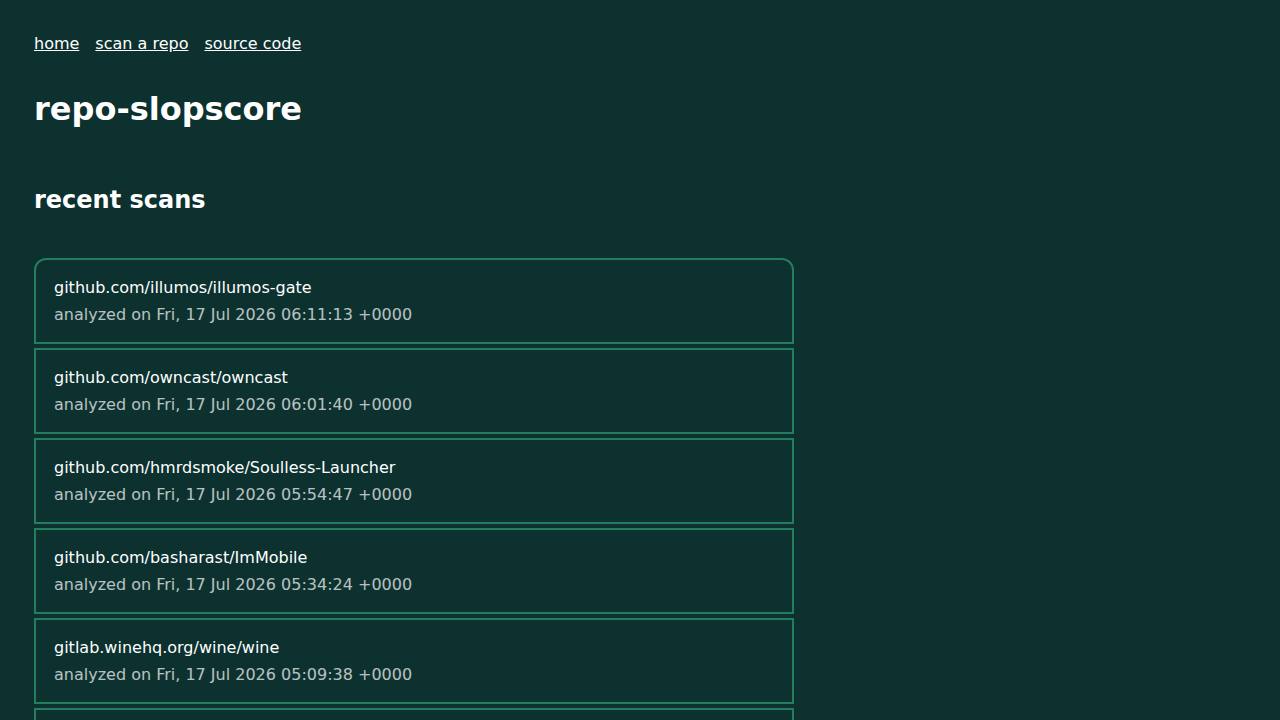 Preview of polyphony/repo-slopscore