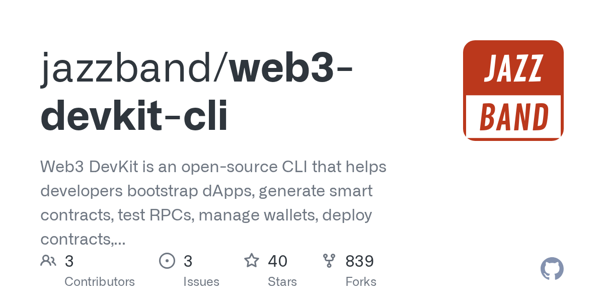 Preview of jazzband/web3-devkit-cli