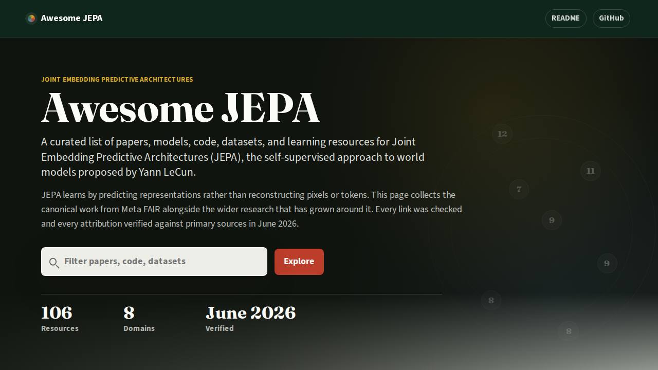Preview of AbdelStark/awesome-jepa