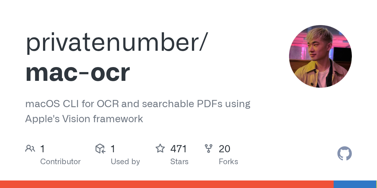 Preview of privatenumber/mac-ocr