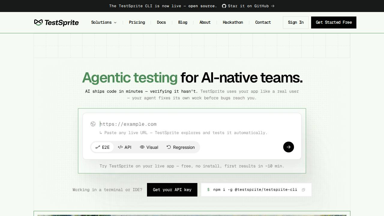 Preview of TestSprite/testsprite-cli