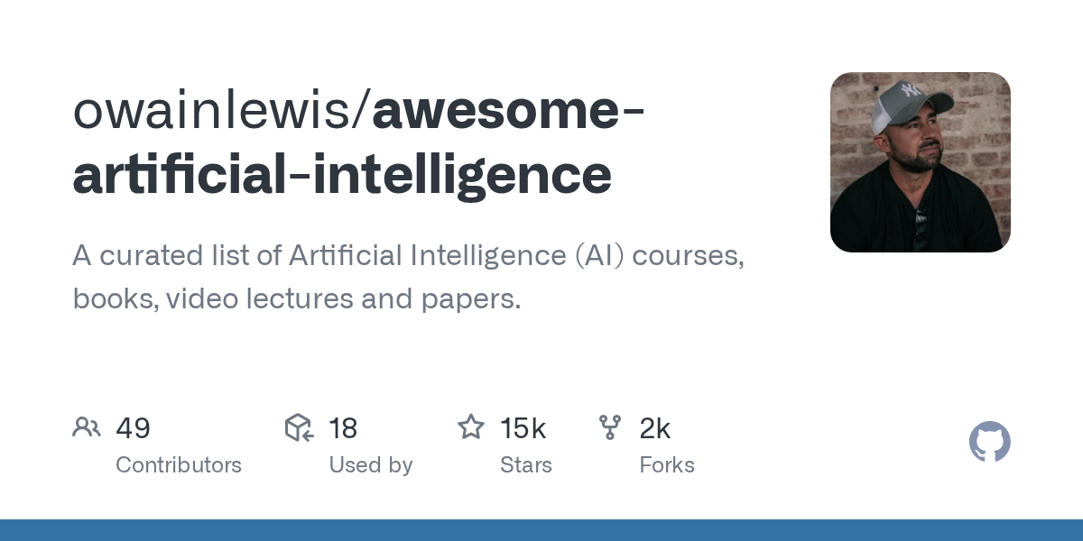 Preview of owainlewis/awesome-artificial-intelligence